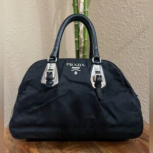 PRADA BLACK TESSUTO HANDBAG